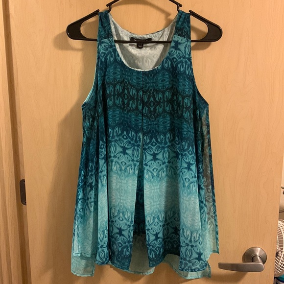 Zac & Rachel Tops - Zac & Rachel teal flowing tank top blouse